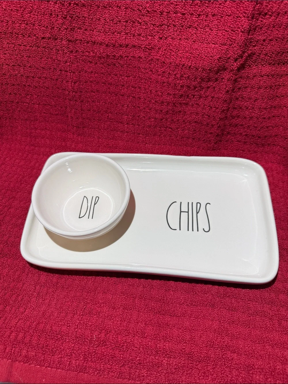 Rae Dunn DIP & CHIPS plate